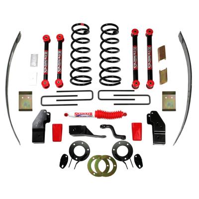 Standard Class 2 Lift Kit 5 Inch Lift 94-99 Dodge Ram 1500 Includes Front Coil Spring Pitman Arm Bump Stop Rear Add-A-Leaf U Bolt Skid Plate Dual Shock Bracket Steering Stabilizer Skyjacker