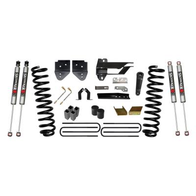 Suspension Lift Kit w/Shock 6 Inch Lift 17-19 Ford F-250 Super Duty Incl. Front Coil Springs Blocks U-bolts Bump Stop Spacers Radius Arm/Sway Bar/Track Bar Relocation Brackets M9500 Monotube Shocks Skyjacker