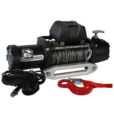 8,000 LB Winch 100 Ft Synthetic Rope W/5.2hp Series Wound Motor Roller Fairlead Bulldog Winch