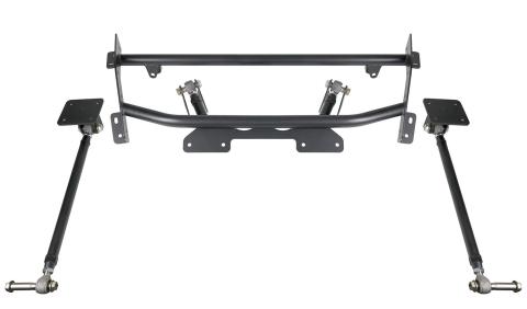Bolt-On 4-Link W/ Double Adjustable Bars For 1968-1974 Nova R-Joints Bars Bolt-On Cradle Axle Brackets And Hardware Powder Coated Black For Use W/ Shockwaves Or Coil-Overs Sold Separately Ridetech