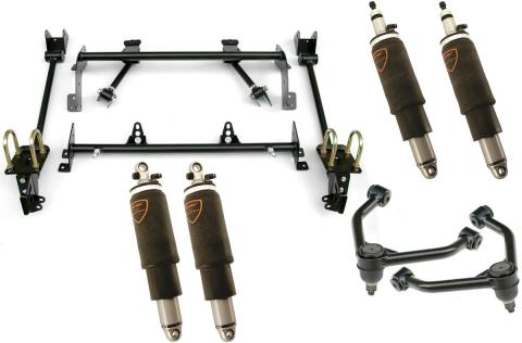 Air Suspension System For 1968-1970 Charger Coronet Front HQ Shockwaves Upper Strongarms Rear HQ Shockwaves And Bolt-On 4-Link Ridetech