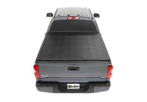 Soft Tri-Fold Tonneau Cover EZ-Fold For Toyota 2007-2024 Tundra 5.5 Foot Black Tailgate Spoiler Not Included Bestop