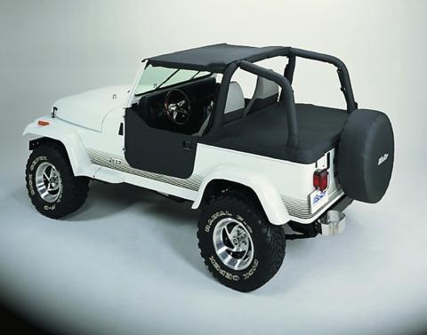 Jeep CJ7 Bikini Top Strapless Standard Targa Style Bikini Top For Jeep 1980-1986 CJ7 Black Denim Bestop