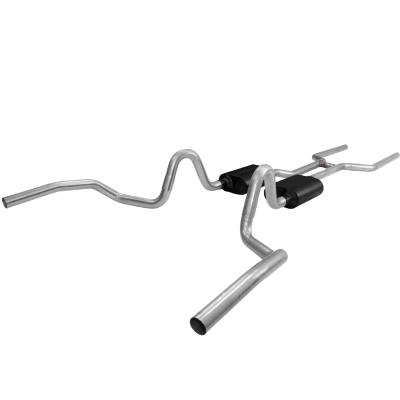 American Thunder Crossmember-Back Exhaust System Fits 1968-1972 GM A-Bodies With V8 Engine 2.50-Inch Stainless Steel Pipes Aggressive Sound Flowmaster
