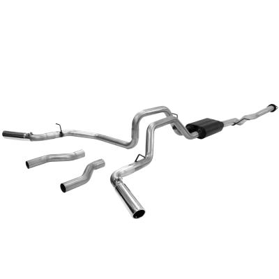 American Thunder Cat-Back Exhaust System 1999-2007* (2007 Classic Only) Silverado/Sierra 1500 4.3L, 4.8L, 5.3L Engine, Extended Cab/Short Bed. Stainless Steel Aggressive To Moderate Sound Flowmaster