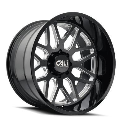 Cast Aluminum Wheels Invader 9115 GB-M 28x12 Milled Gloss Black 6 On 135 Bolt Pattern -44 Offset Cali Offroad Wheels
