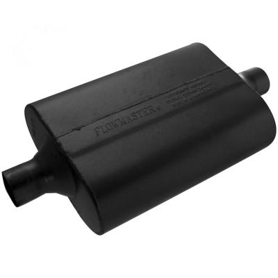 40 Series Delta Flow Chambered Muffler 40 Delta Flow 2.00 Center In 2.00 Center Out Aggressive Sound Flowmaster