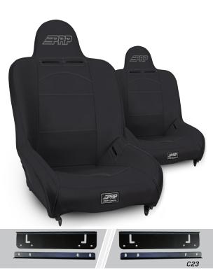 Premier High Back Suspension Seats Kit for 97-02 Jeep Wrangler TJ Pair Black PRP Seats