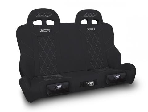 XCR Quick Release Rear Suspension Bench Seat with Diamond Stitch and Front Pockets for Polaris RZR PRO XP4 PRO R4 Turbo R4 Black PRP Seats