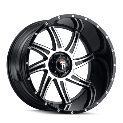 Vortex AT162 Gloss Black Machined 22X12 5-127 -44MM 78.1MM Off Road Wheels American Truxx