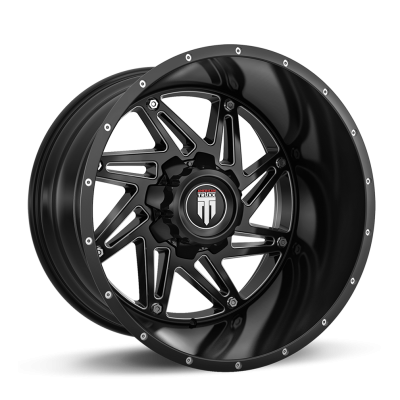 Warrior AT165 Gloss Black Milled 20X10 5-127 -24MM 78.1MM Off Road Wheels American Truxx