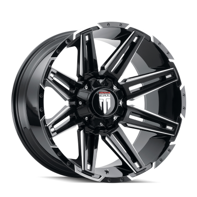 Boom AT1903 Gloss Black Milled 18X9 5-127/5-139 -12MM 78.1MM Off Road Wheels American Truxx