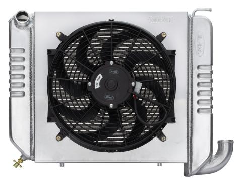 63-64 Corvette Small Block Aluminum Radiator Single 16 Inch Fan Kit Cold Case Radiators