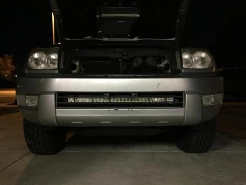 03-09 4Runner 32 Inch Lower Bumper Hidden LED Light Bar Brackets Kit 5D Optic 32 inch OSRAM LED Bar Combo Beam No Switch Cali Raised LED