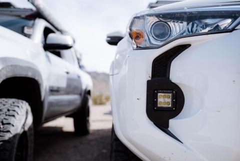 14-21 4Runner LED Fog Light Pod Replacements Brackets Kit 3X2 18W LED Pods Cali Raised LED