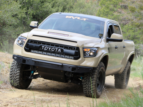 14-21 Tundra 42 Inch Hidden Grille Curved LED Light Bar Brackets Kit One Combo Beam No Switch Cali Raised LED
