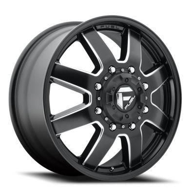 Dually Wheels 24X8.3 Maverick Dually D538 8 On 165.1 Black Milled 121.5 Bore 105 Offset 7 Spoke Front Dually Fuel Off Road Wheels