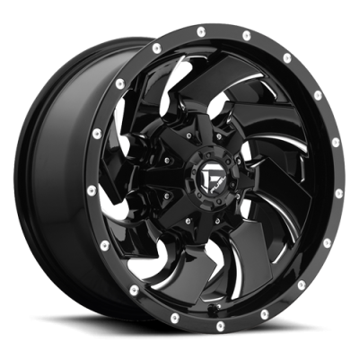 Aluminum Wheels 20X12 Cleaver D574 5 On 114.3/5 On 127 Gloss Black/Milled 78.1 Bore -44 Offset 8 Spoke Fuel Off Road Wheels