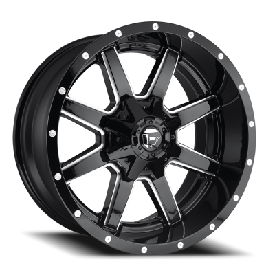 Aluminum Wheels 18X9 Maverick D610 5 On 114.3/5 On 127 Gloss Black/Milled 72.6 Bore -12 Offset Fuel Off Road Wheels