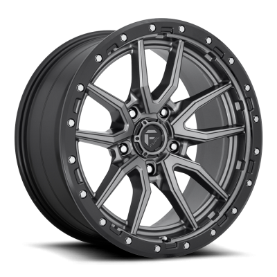 Aluminum Wheels 20X10 Rebel D680 5 On 127 Matte Gunmetal Gray Black Bead Ring 75.3 Bore -18 Offset Fuel Off Road Wheels