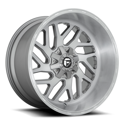 Aluminum Wheels 26X12 Triton Platinum D715 5 On 127/5 On 139.7 Brush Gunmetal Gray/Clear Tint 87.1 Bore -44 Offset Mesh Spoke Fuel Off Road Wheels