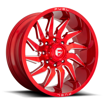 Aluminum Wheels 22X10 Saber D745 5 On 127 Candy Red Milled 71.5 Bore -18 Offset Fuel Off Road Wheels
