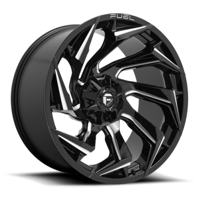 Aluminum Wheels 20X10 Reaction D753 5 On 114.3/5 On 127 Gloss Black/Milled 78 Bore -18 Offset Fuel Off Road Wheels