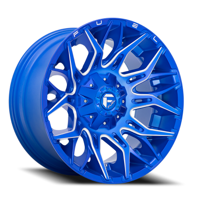 Aluminum Wheels 20X9 Twitch D770 5 On 114.3/5 On 127 Anodized Blue Milled 78 Bore 1 Offset Fuel Off Road Wheels