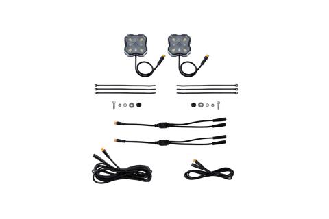 Stage Series Single-Color LED Rock Light, White Diffused M8 (2-pack)