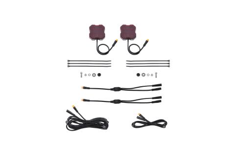 Stage Series Single-Color LED Rock Light, Red M8 (2-pack)