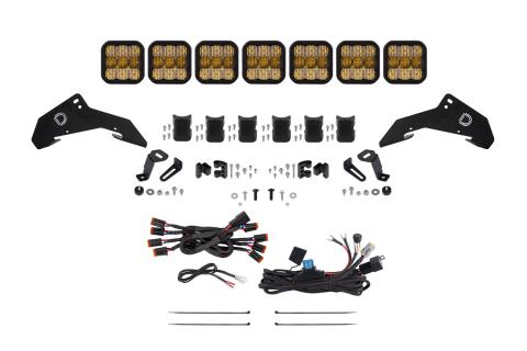 2019-2024 Honda Talon, SS5 Pro CrossLink Roof Yellow Combo Lightbar Kit