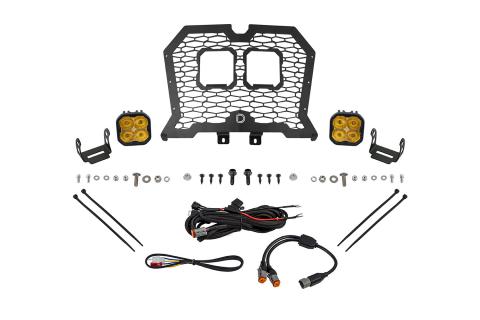 Stage Series LED Grille Kit for 2021-2024 Polaris RZR Trail, Yellow (3000K) Sport Yellow SAE Fog 