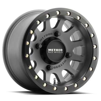 Aluminum Wheels 15x6 MR401 Beadlock UTV Bolt Pattern 5 On 114.3 Offset 49 Lip Size 0 Titanium GY Matte Black Ring Method