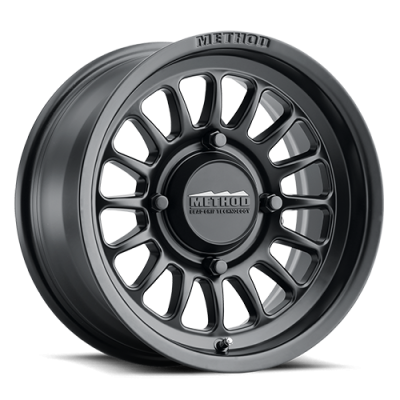 Aluminum Wheels 15x10 MR411 Bead Grip UTV Bolt Pattern 4 On 156 Offset 25 Lip Size 3.23 Matte Black MB Method