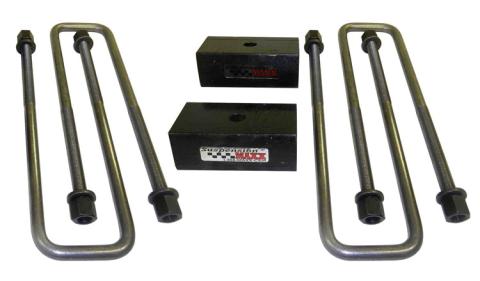 Rear Lift Block and U-Bolt Kit Heavy Duty 1.5 Inch For 11-25 Silverado/Sierra 2500-3500 2WD/4x4 with 3 Inch Wide Leaf Springs SuspensionMaxx