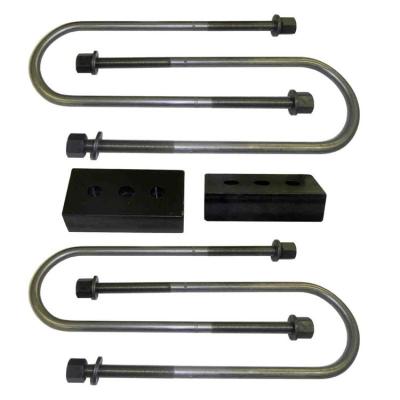 Rear Lift Block and U-Bolt Kit Heavy Duty 1.5 Inch For 11-13 F250 Superduty 2WD SuspensionMaxx