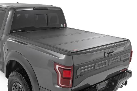 Hard Tri-Fold Flip Up Bed Cover 5 Foot 7 Inch Bed Ford F-150 (21-26)/F-150 Lightning (22-26) Rough Country