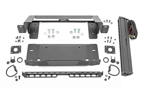 High Winch Mount All Models 20 Inch Black Single Row LED DRL Ford Bronco (21-25) Rough Country