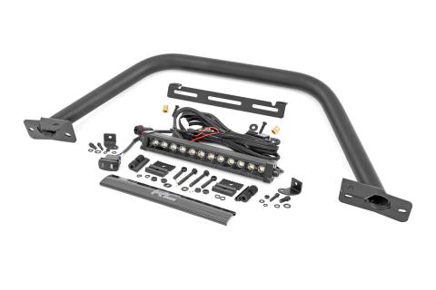 Safari Bar 12 Inch LED Light Bar Black DRL Single Row OE Modular Steel Ford Bronco (21-25) Rough Country