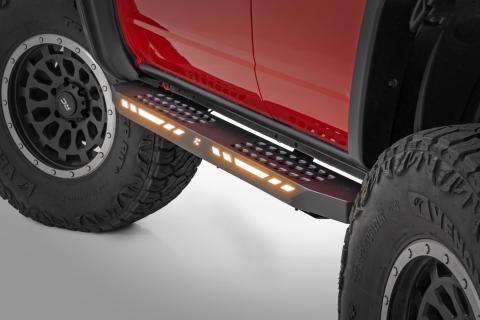 AC2 Running Boards Amber/White 4-Door Ford Bronco 4WD (2021-2025) Rough Country