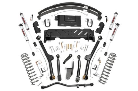 4.5 Inch Lift Kit Long Arm RR Leafs NP242 V2 Jeep Cherokee XJ (84-01) Rough Country