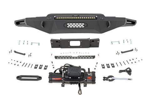Hybrid Front Bumper 12000S Black LED w/ Amber DRL Toyota Tundra (22-26) Rough Country
