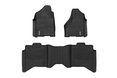 Flex-Fit Floor Mats FR & RR Crew Cab Ram 1500 2WD/4WD (2012-2018 & Classic) Rough Country