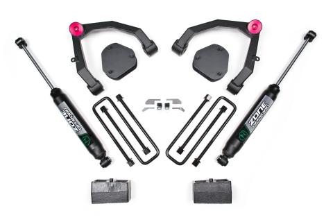 07-13 Chevy 1500 2WD 3.5 Inch Lift Kit With Nitro Shocks UCA Zone Offroad