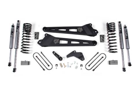 25-26 Ram 3500 (Diesel) 4 Inch Radius Arm Suspension Lift Kit, 2 Inch Rear Lift, Block W/ Overload - Fox 2.0 Adventure Series Shocks Zone Offroad
