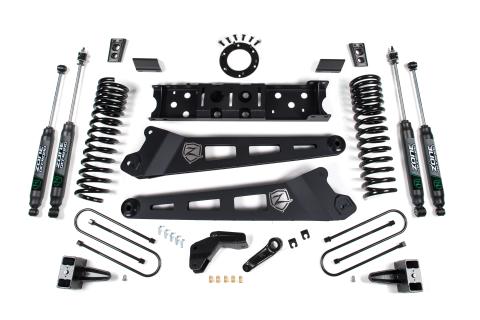 19-24 RAM 3500 4.5 Inch Radius Arm 3 Inch Rear Block With Overload Diesel 6-Bolt T-Case Fox Adventure Shocks Zone Offroad