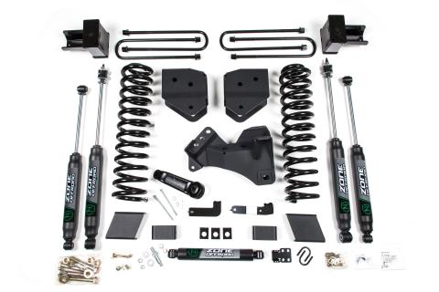 17-19 Ford F-250/350 Super Duty 4 Inch Lift Kit 2 Inch Rear Block Gas 3 Leaf Main Fox Adventure Shocks Adventure Series Shocks Zone Offroad