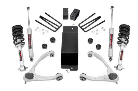 3.5 Inch Suspension Lift Kit w/Upper Control Arms N3 Struts & Shocks 07-13 Silverado/Sierra 1500 4WD Rough Country