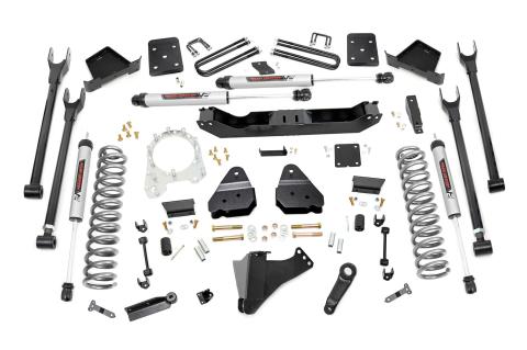6 Inch Ford 4-Link Suspension Lift Kit No Overload Springs 3.5 Inch Diam Axle w/V2 Shocks 17-19 F-250/350 4WD Diesel Rough Country