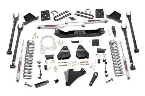 6 Inch Ford 4-Link Suspension Lift Kit Rear Overload Springs 3.5 Inch Diam N3 Shocks 17-19 F-250 4WD Diesel w/Overloads Rough Country